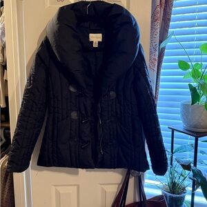 White House Black Market Black Quilted Puffer Jacket